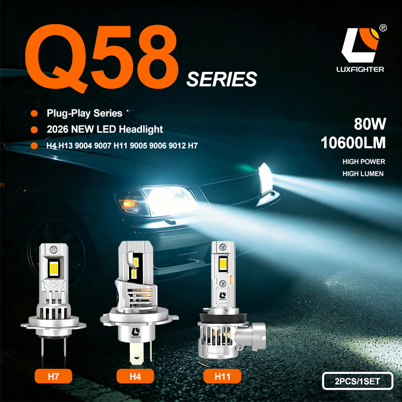 Целосно новата серија LUXFIGHTER 2026 Q58 на plug-in LED автомобилски фарови е официјално лансирана